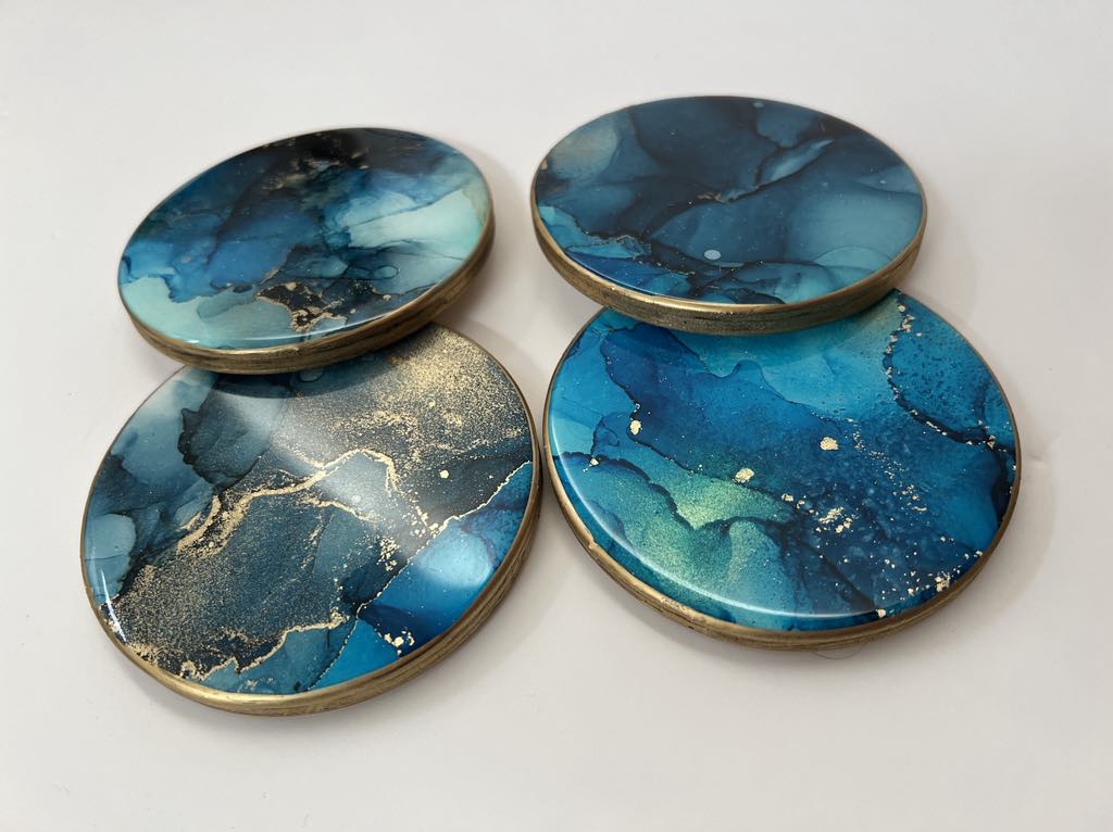 VividVibe Blue Coasters- Single coaster