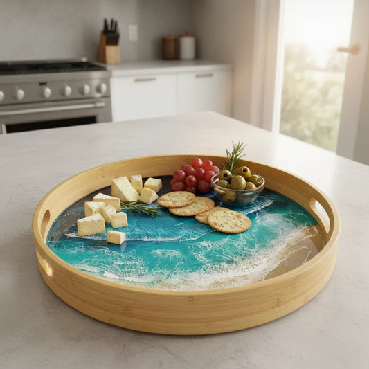 Sharm El Sheikh Ocean-Inspired Resin Serving Tray| Made to order