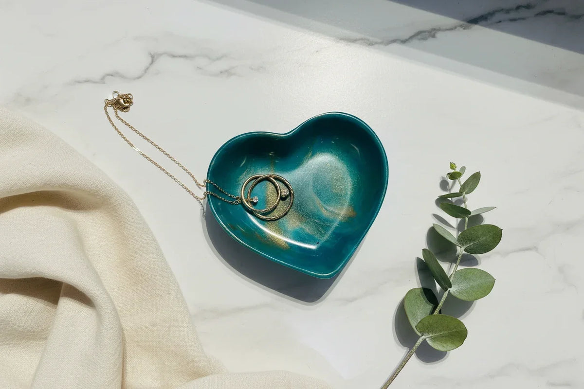 Heart Trinket Dish – Marble Inspired Jewelry Holder - view 6