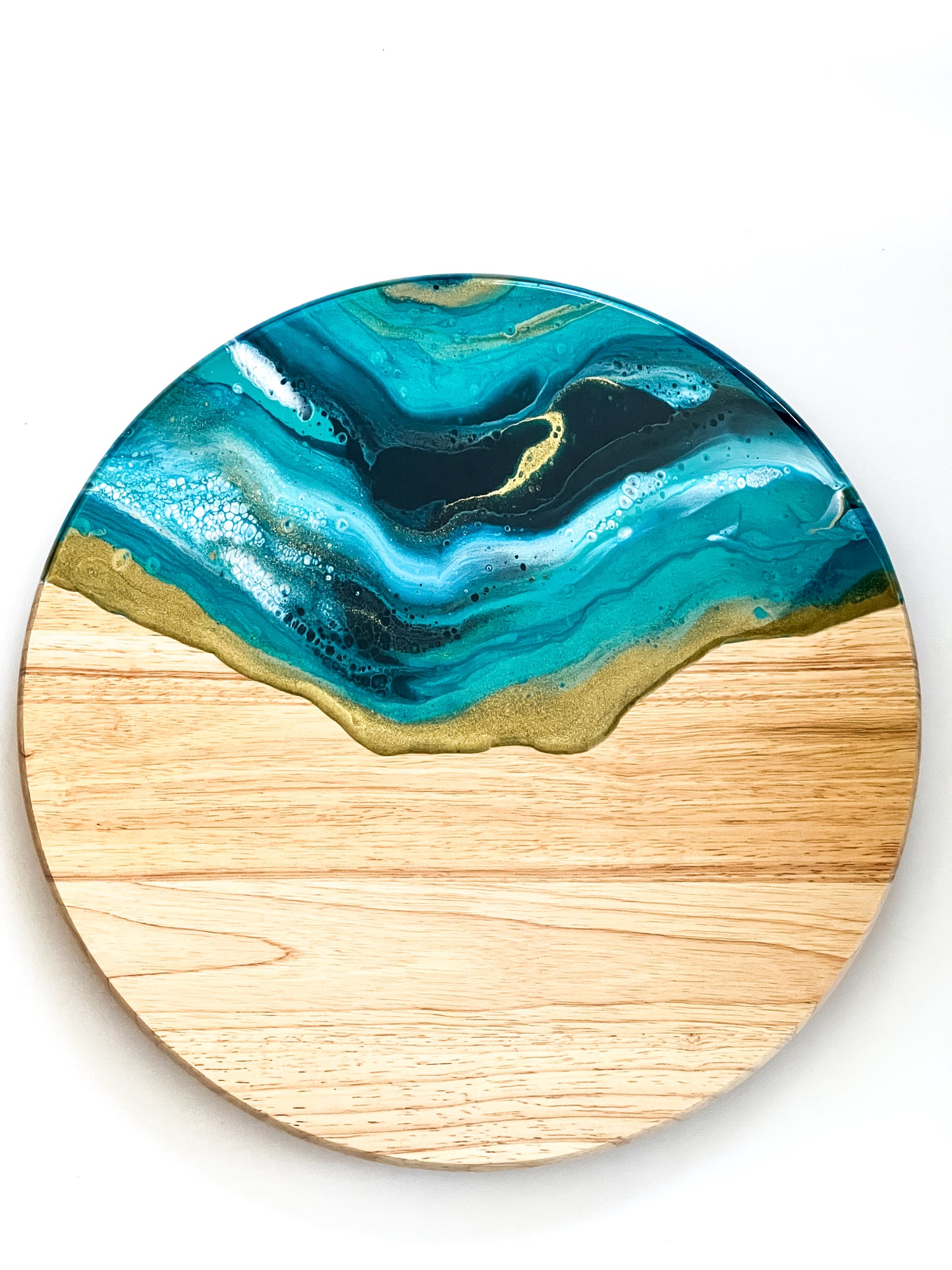 Geode Inspired Lazy Susan- Teal Love