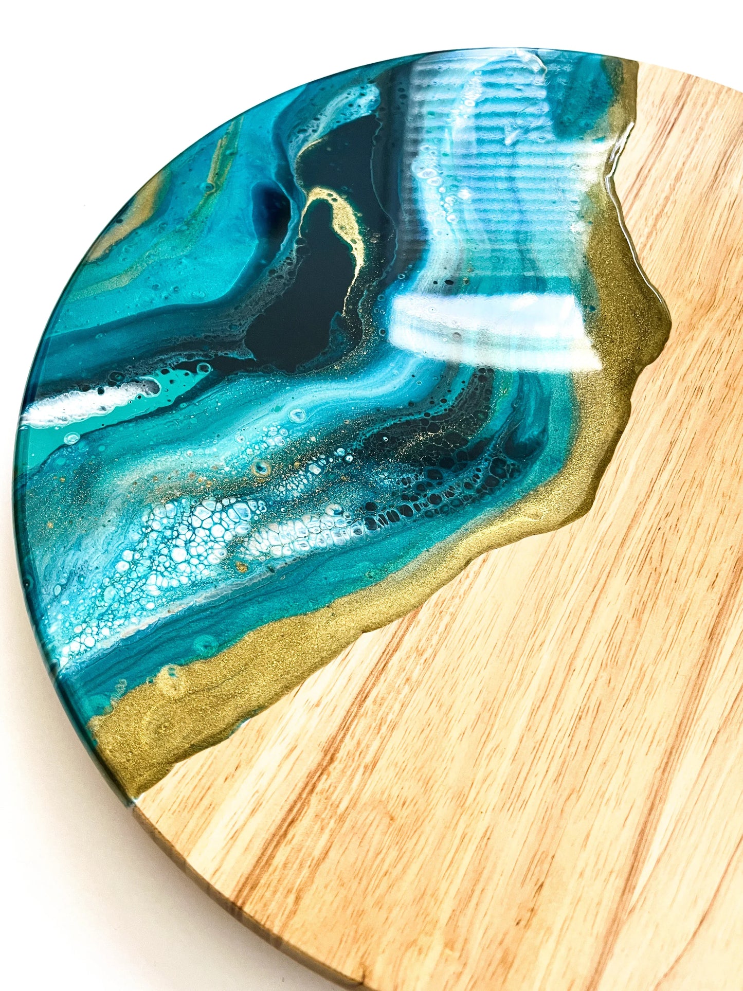 Teal Love Resin Lazy Susan