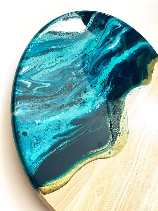 Ocean Teal Resin Lazy Susan