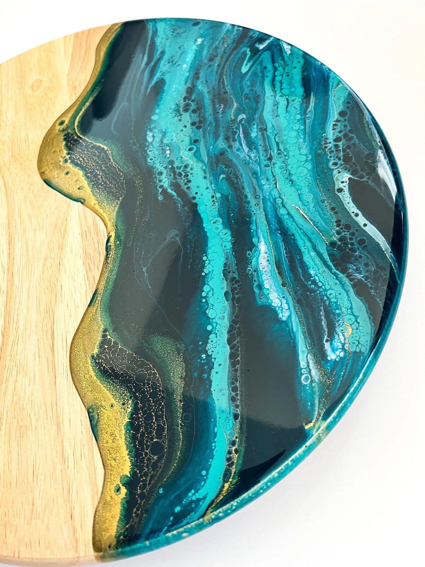 Ocean Teal Resin Lazy Susan