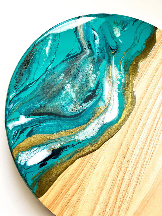 Turquoise Love Resin Lazy Susan
