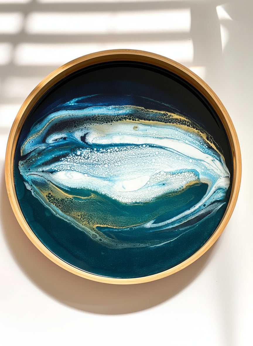 Bamboo Tray- Midnight Tide