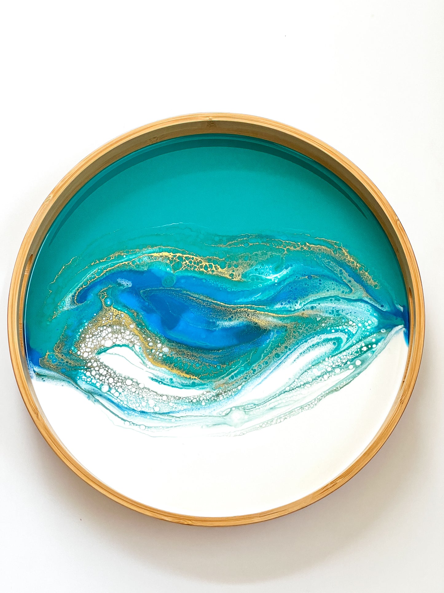 Bamboo Tray- Aqua Drift