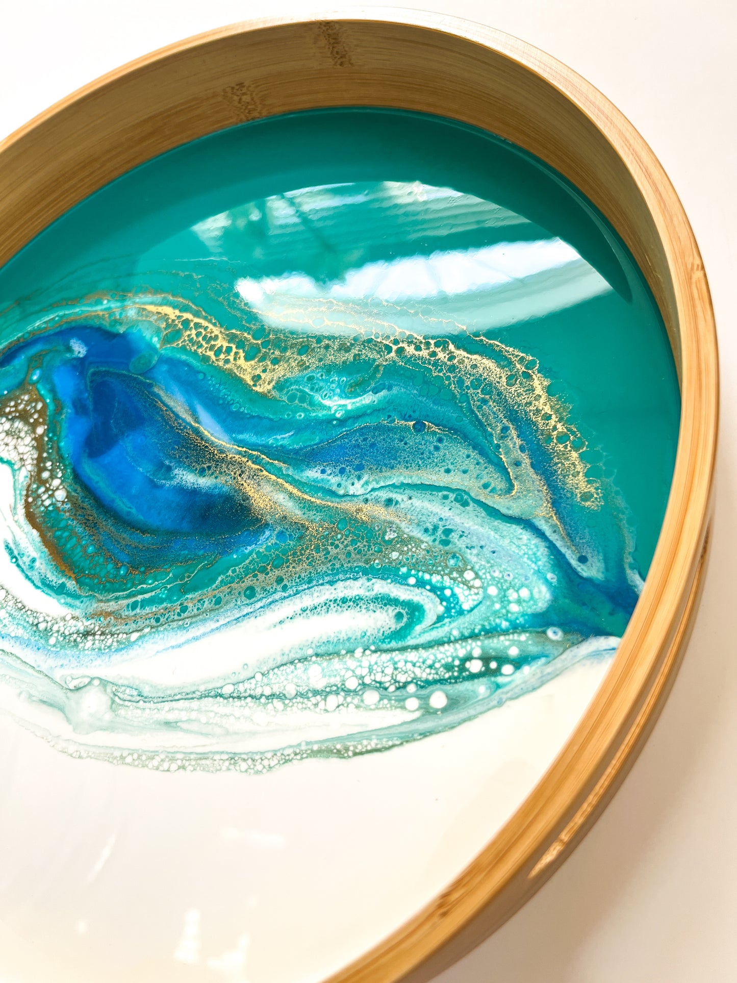 Bamboo Tray- Aqua Drift