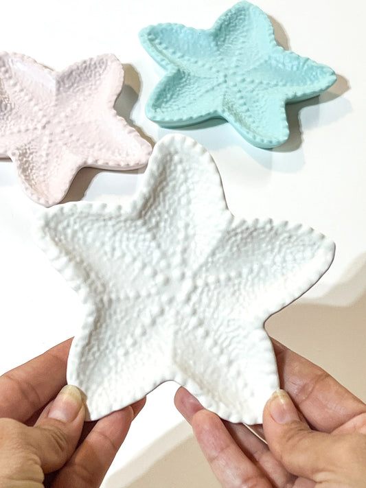 Ocean-Inspired Starfish Trinket Dish | Minimal Coastal Accent - White - view 2