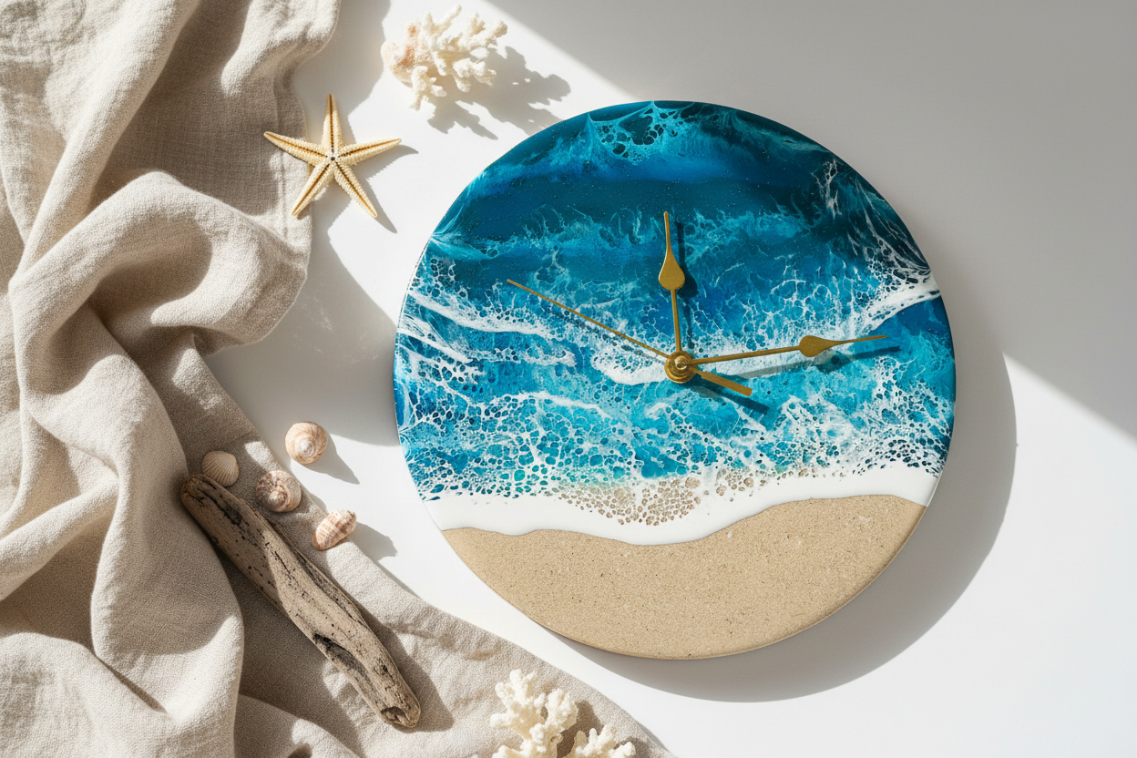 Personalized Ocean inspired clock- Made to order