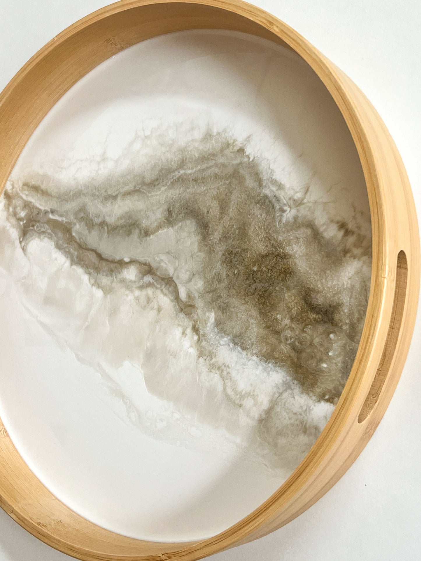 Geode Inspired Bamboo Tray- Quartz Love