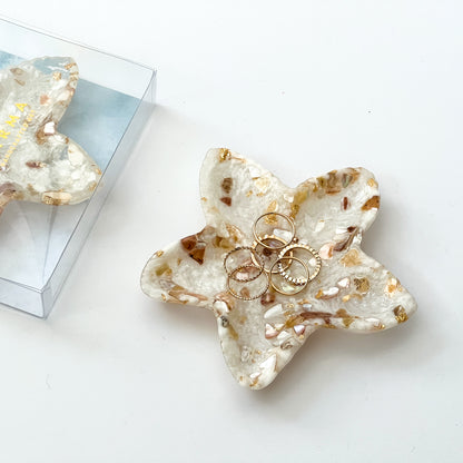 Starfish Trinket Dish | Pearl White Shells Jewelry Holder