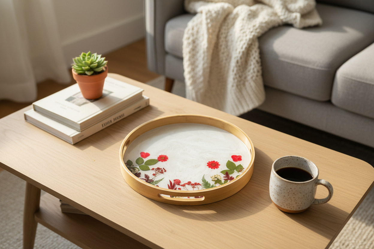 Crimson Botanica Bamboo Tray