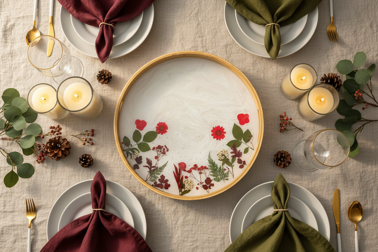 Crimson Botanica Bamboo Tray