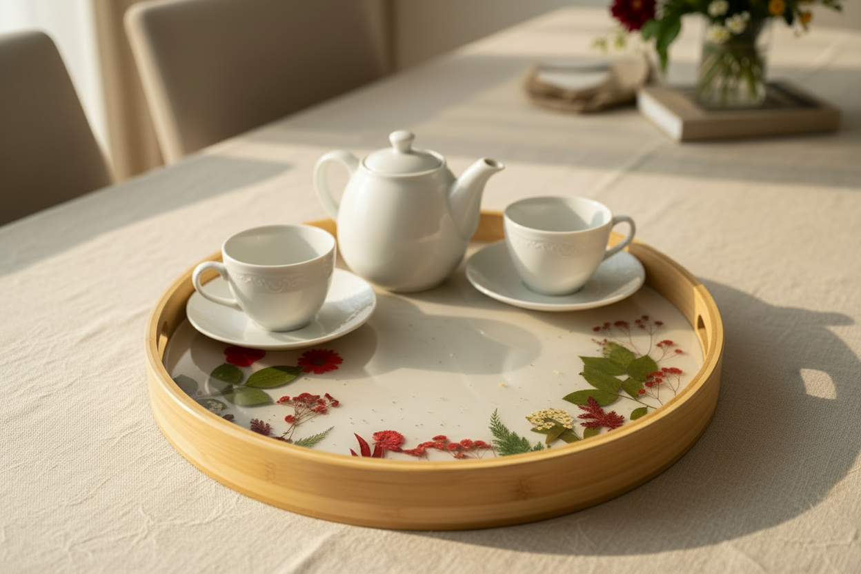 Crimson Botanica Bamboo Tray