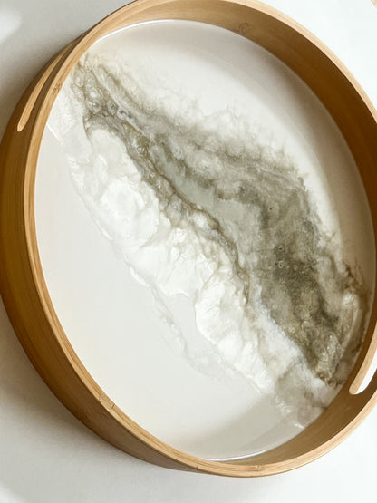 Geode Inspired Bamboo Tray- Quartz Love