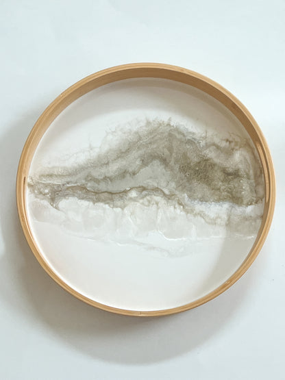 Geode Inspired Bamboo Tray- Quartz Love
