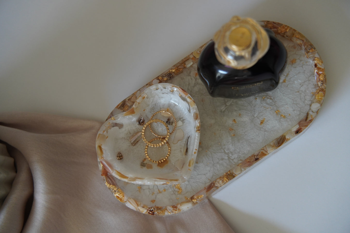 AURELIA PEARL TRAY | Luxury Pearl & Gold Serving Tray