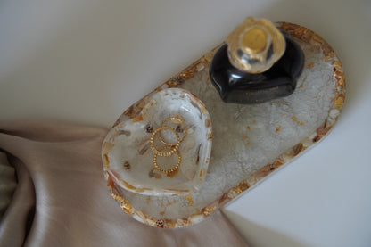 AURELIA PEARL TRAY | Luxury Pearl & Gold Serving Tray