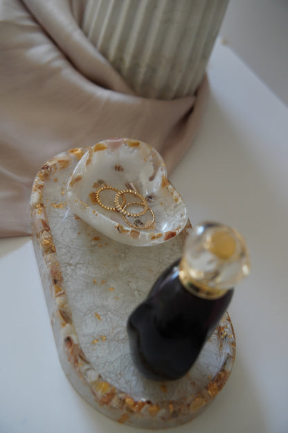 AURELIA PEARL TRAY | Luxury Pearl & Gold Serving Tray