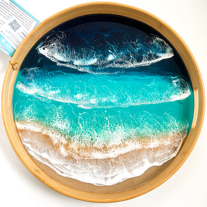 Ocean Inspired Resin Tray – Handcrafted Serving Tray, Centerpiece & Wall Art - Made to order