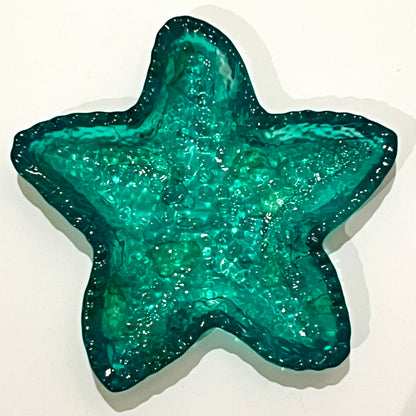 Handcrafted Ocean-Inspired Starfish Trinket Dish | Teal Green Resin Jewelry Holder