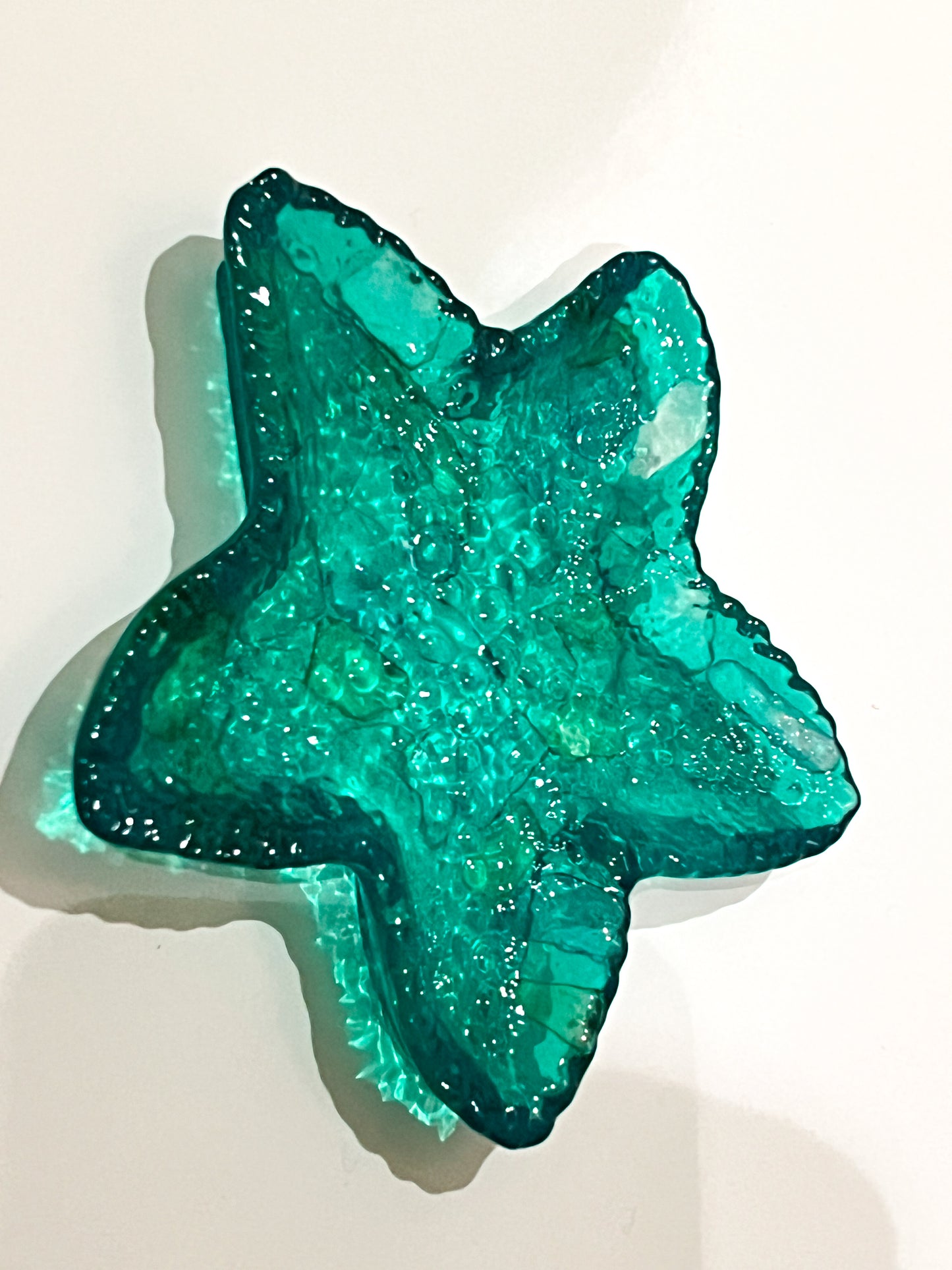 Handcrafted Ocean-Inspired Starfish Trinket Dish | Teal Green Resin Jewelry Holder
