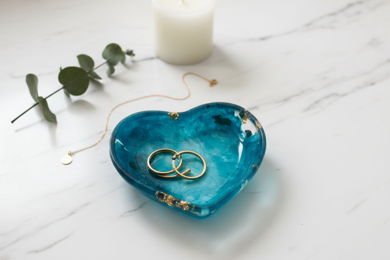 Heart Trinket Dish – Geode Inspired Jewelry Holder