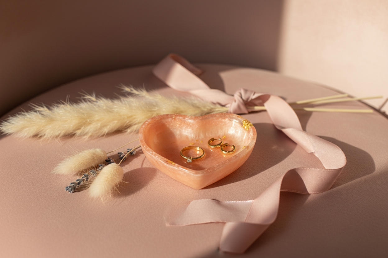 Heart Trinket Dish – Geode Inspired Jewelry Holder