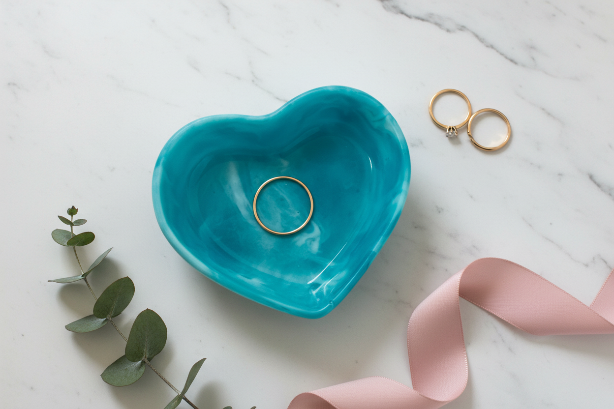 Heart Trinket Dish – Geode Inspired Jewelry Holder