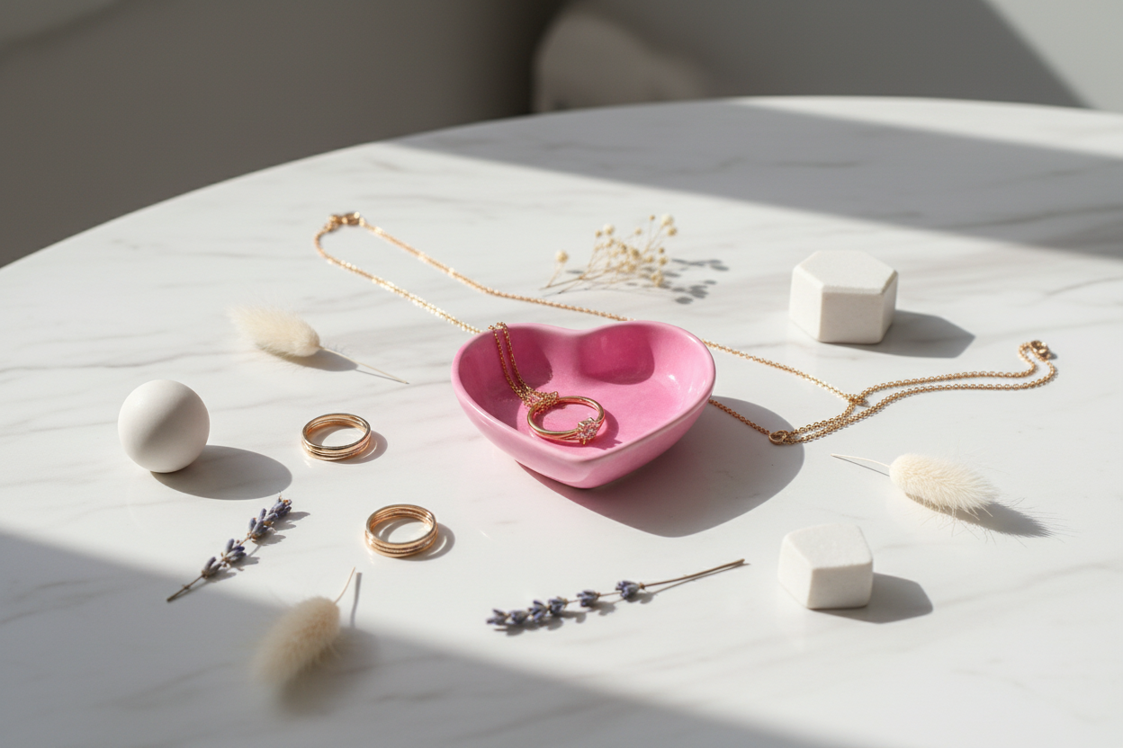 Heart Trinket Dish – Geode Inspired Jewelry Holder