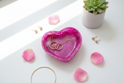 Heart Trinket Dish – Geode Inspired Jewelry Holder