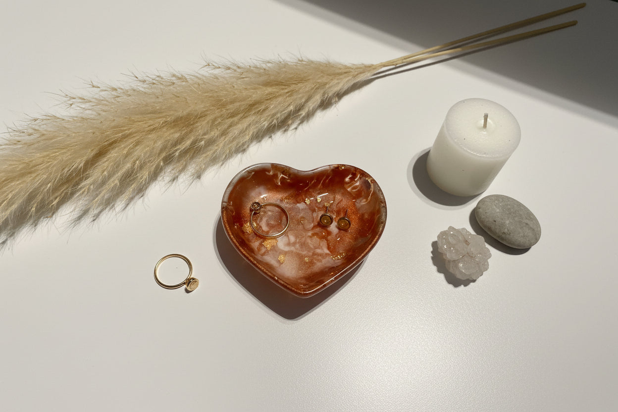 Heart Trinket Dish – Marble Inspired Jewelry Holder