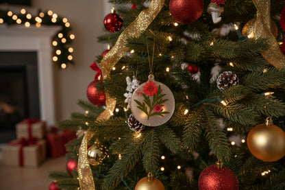 Floral-Inspired Handcrafted Ornament | Floral Holiday Décor