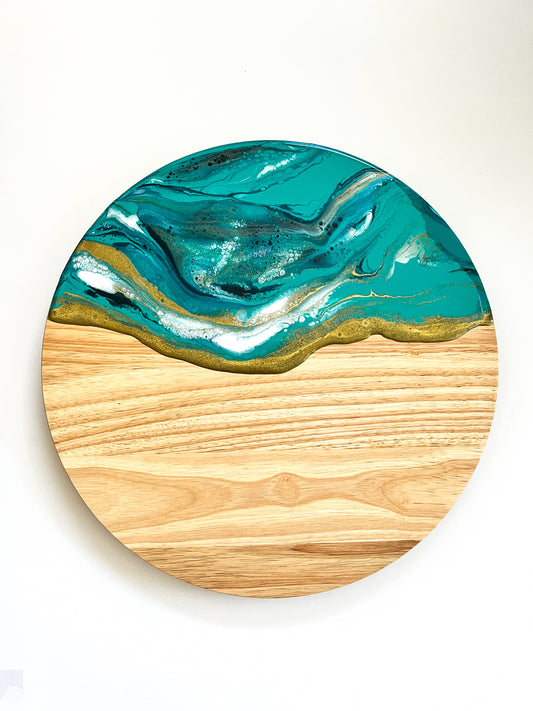 Geode Inspired Lazy Susan- Turquoise Love