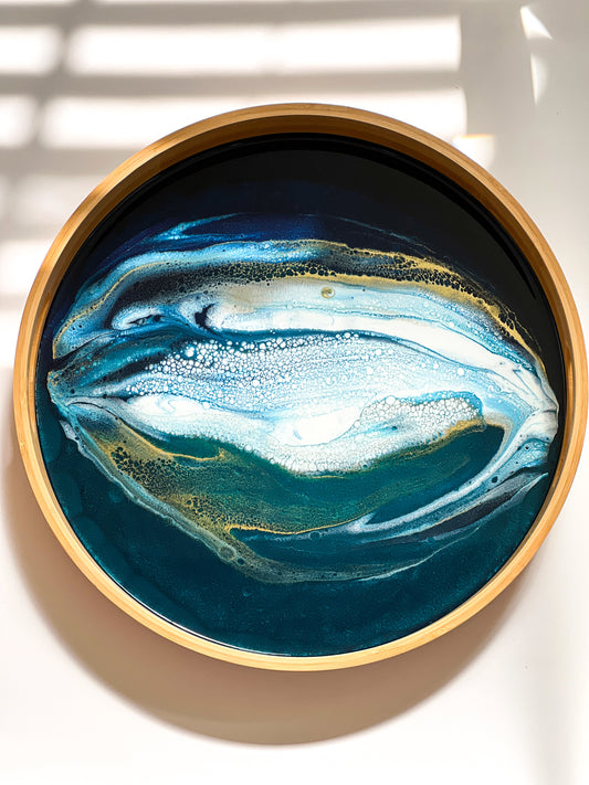 Bamboo Tray- Midnight Tide