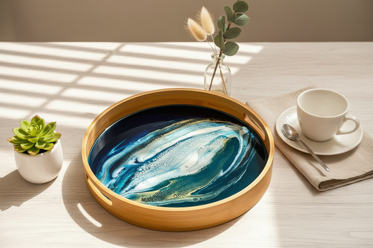 Bamboo Tray- Midnight Tide