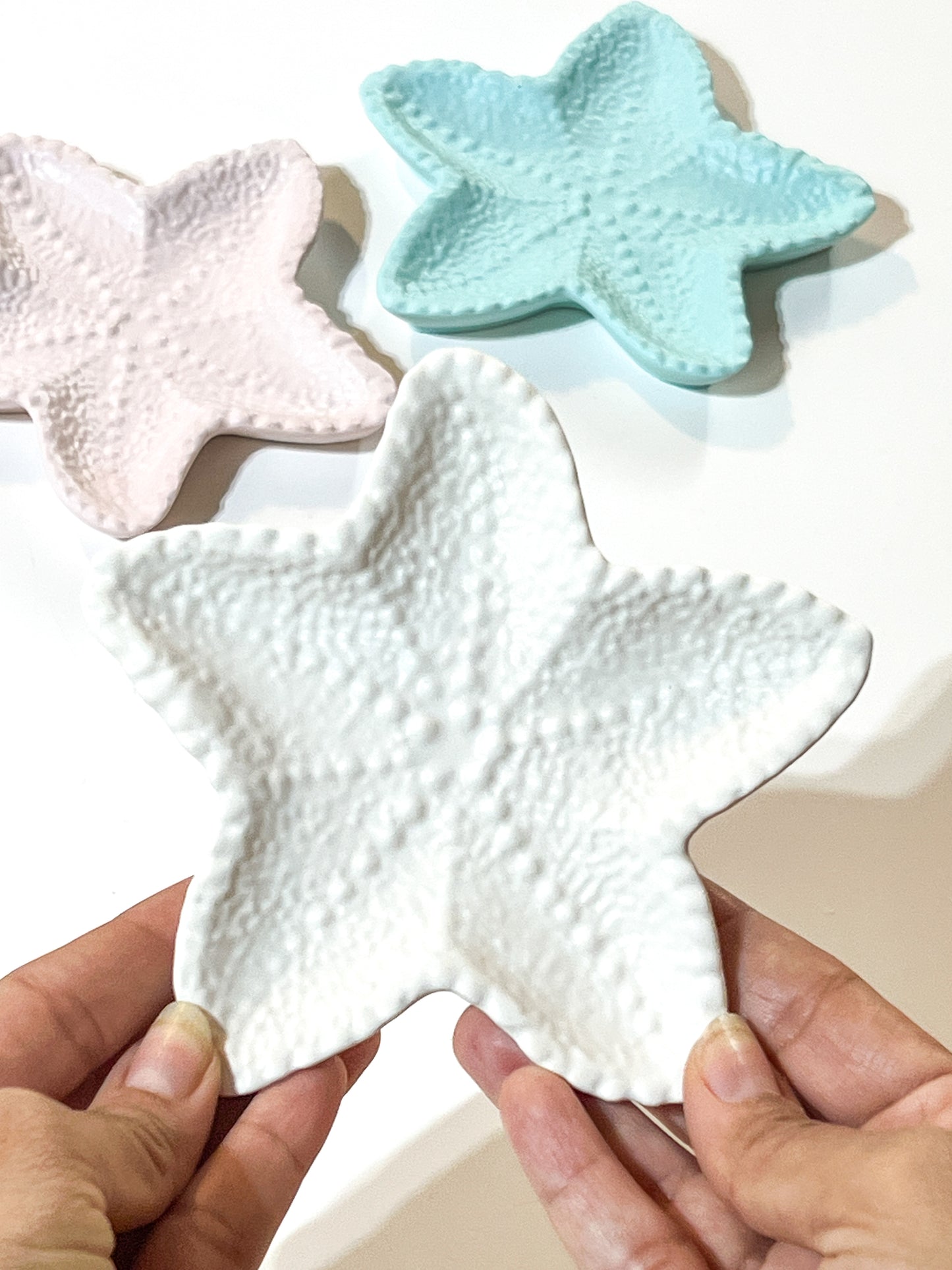 Ocean-Inspired Starfish Trinket Dish | Minimal Coastal Accent - White