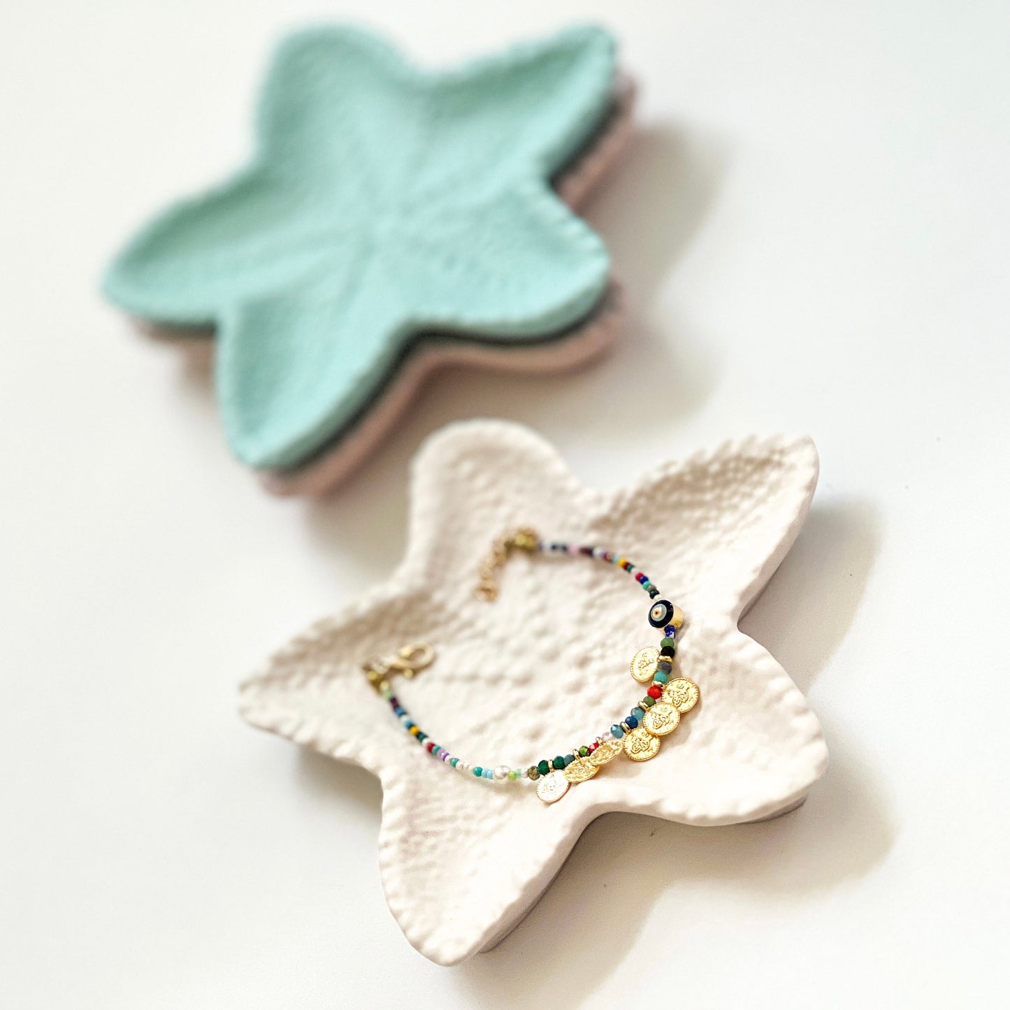 Ocean-Inspired Starfish Trinket Dish | Minimal Coastal Accent - White