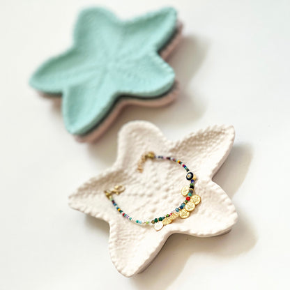 Ocean-Inspired Starfish Trinket Dish | Minimal Coastal Accent - White