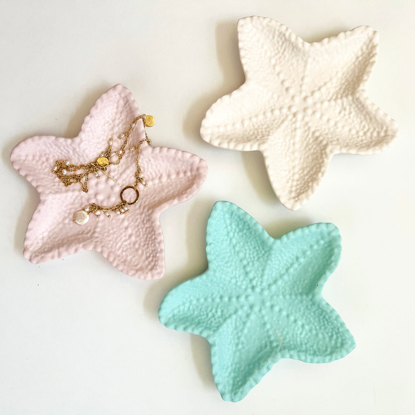 Ocean-Inspired Starfish Trinket Dish | Minimal Coastal Accent - Pink