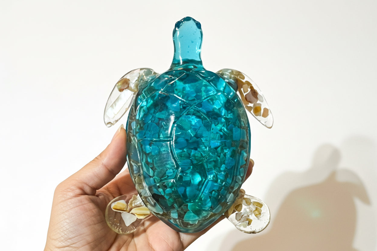 Ocean-Inspired Resin Turtle