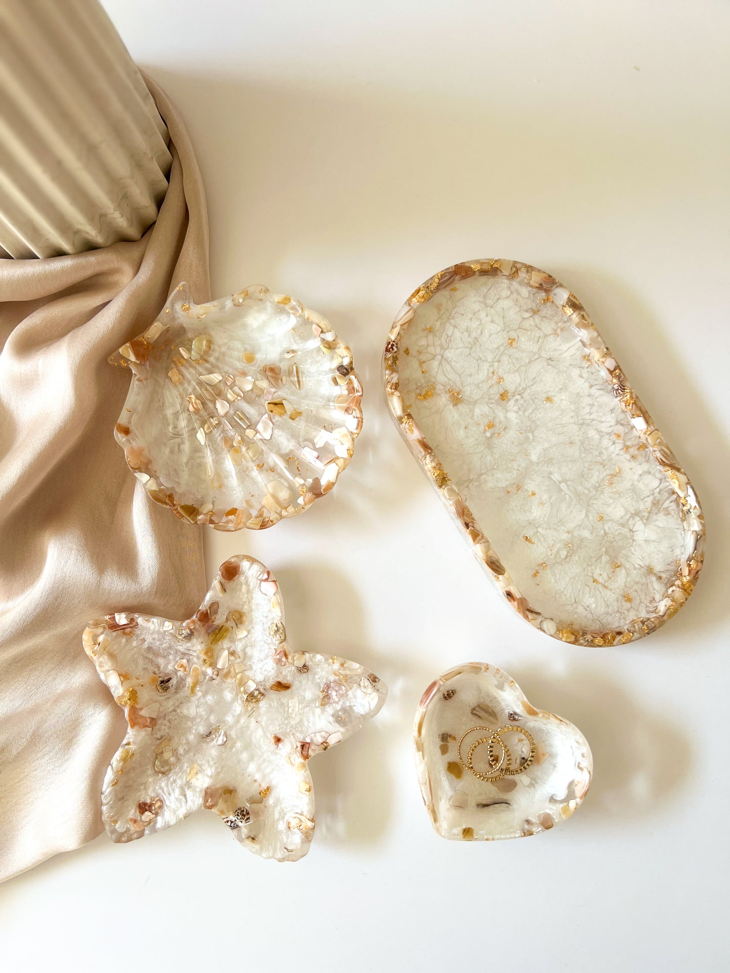 AURELIA PEARL TRAY | Luxury Pearl & Gold Serving Tray