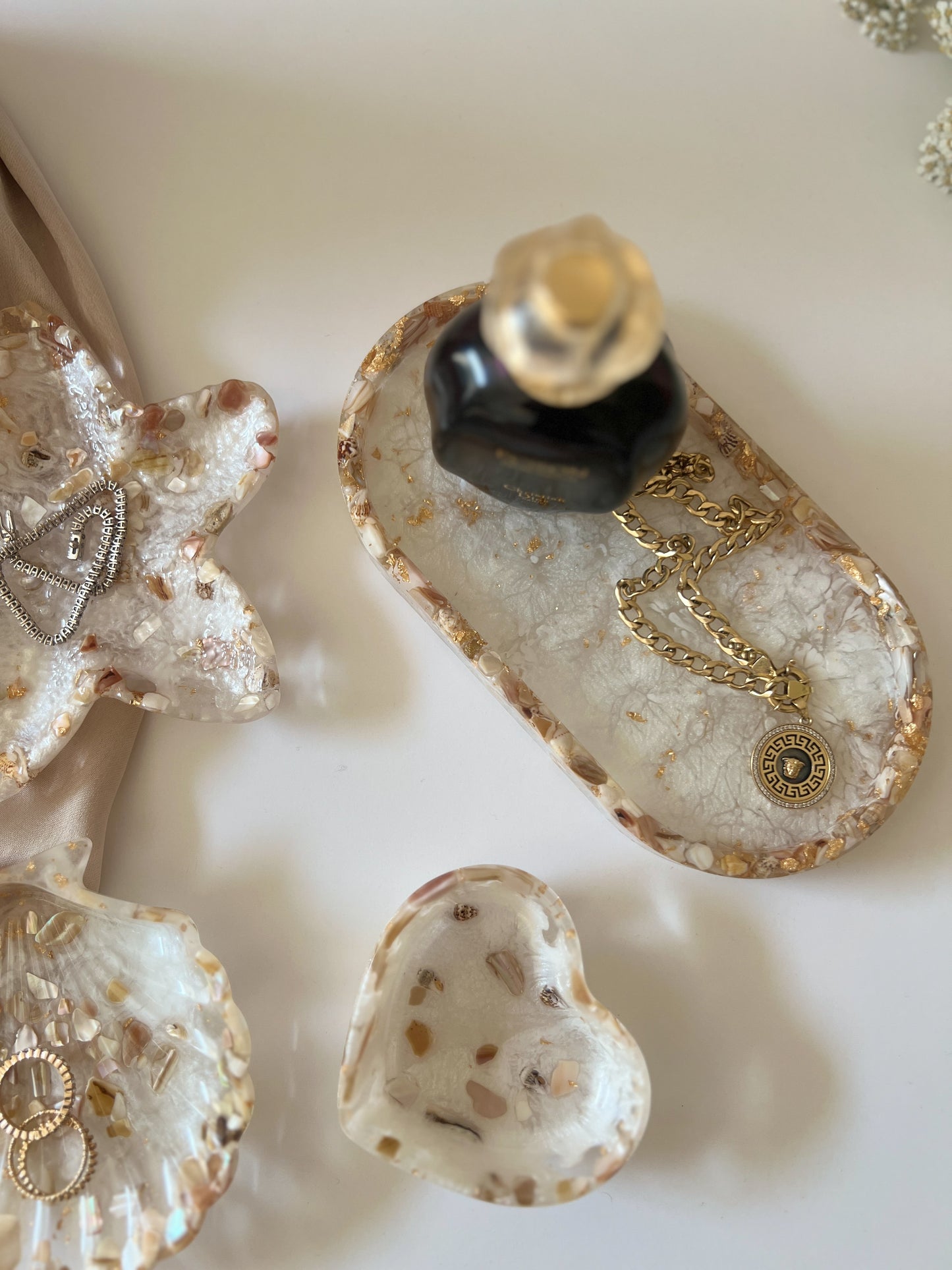 AURELIA PEARL TRAY | Luxury Pearl & Gold Serving Tray