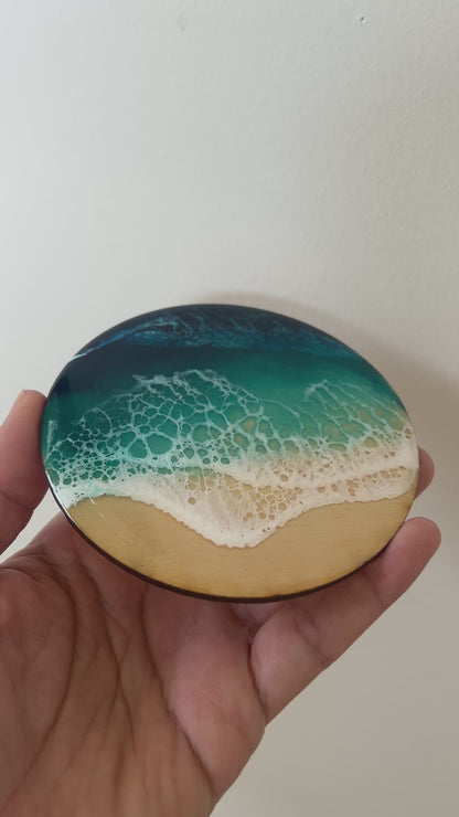Ocean-Inspired Shoreline Resin Coasters
